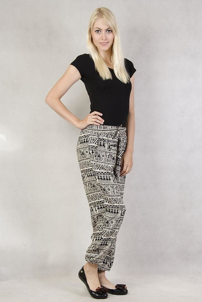Spodnie alladynki w egipskie wzory