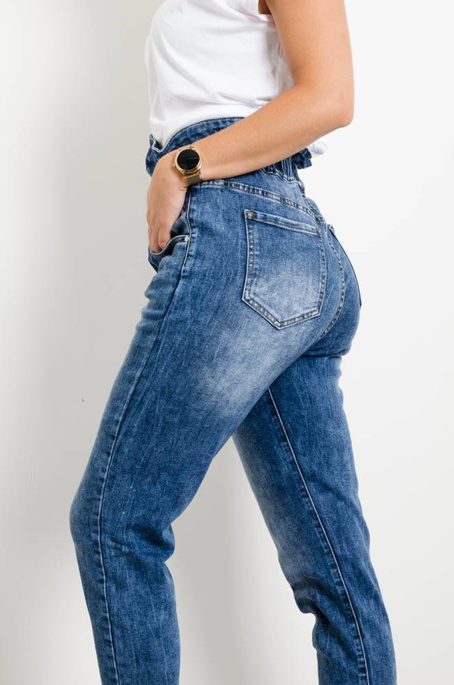 SPODNIE JEANSOWE BAGGY Z GUZIKAMI-WYSOKI STAN