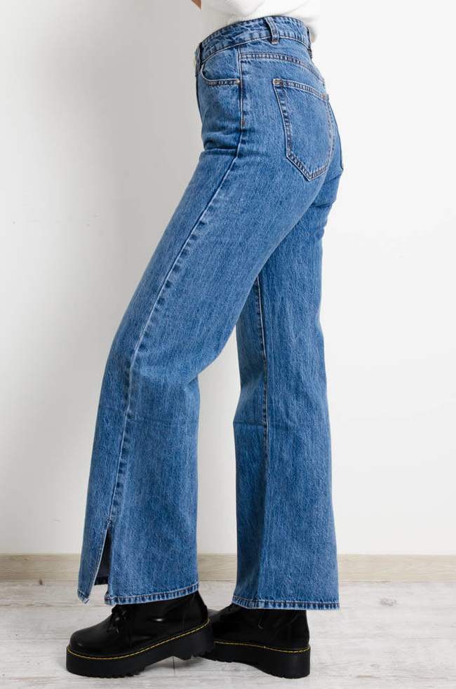 SPODNIE JEANSOWE TYPU WIDE LEG Z WYSOKIM STANEM