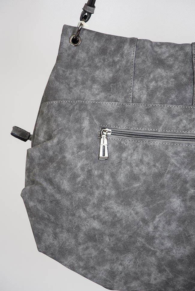 Duża szara torebka z nubuku