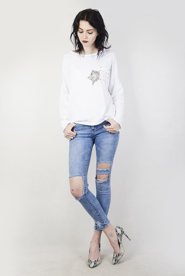 Biała bluzka z gwiazdą