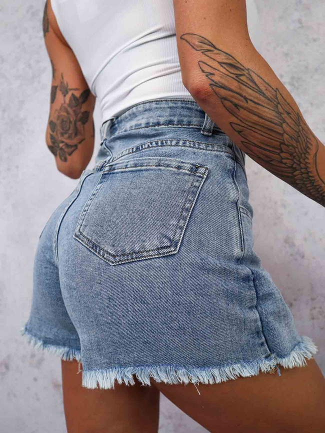 SPÓDNICO-SPODENKI ZAPINANE NA GUZIKI- JEANSOWE