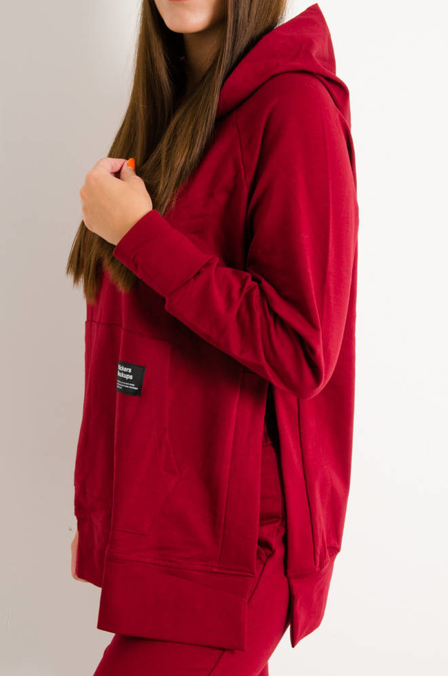 KOMPLET DRESOWY Z ROZCIĘCIAMI PO BOKACH I OZDOBNĄ NASZYWKĄ- BORDOWY