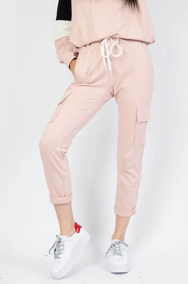 Bawełniane bojówki w kolorze różowym