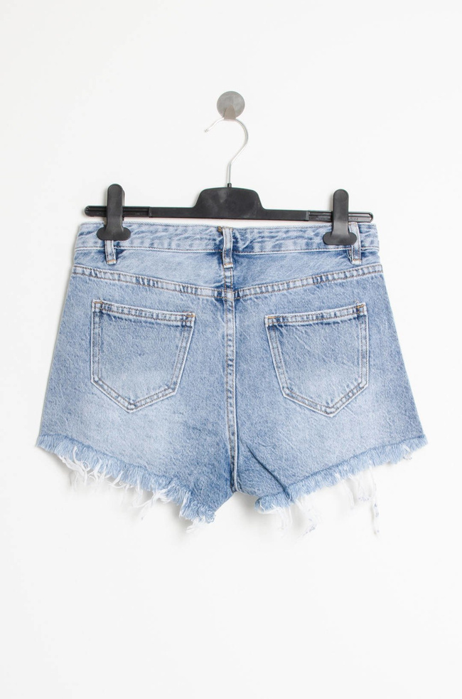 JEANSOWE SZORTY Z PRZETARCIAMI-WYSOKI STAN