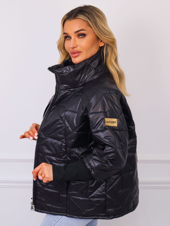KURTKA PIKOWANA OVERSIZE- CZARNA