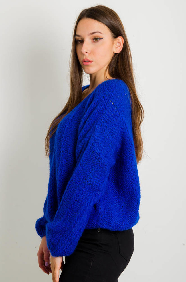 CHABROWY LUŻNY SWETER OVERSIZE