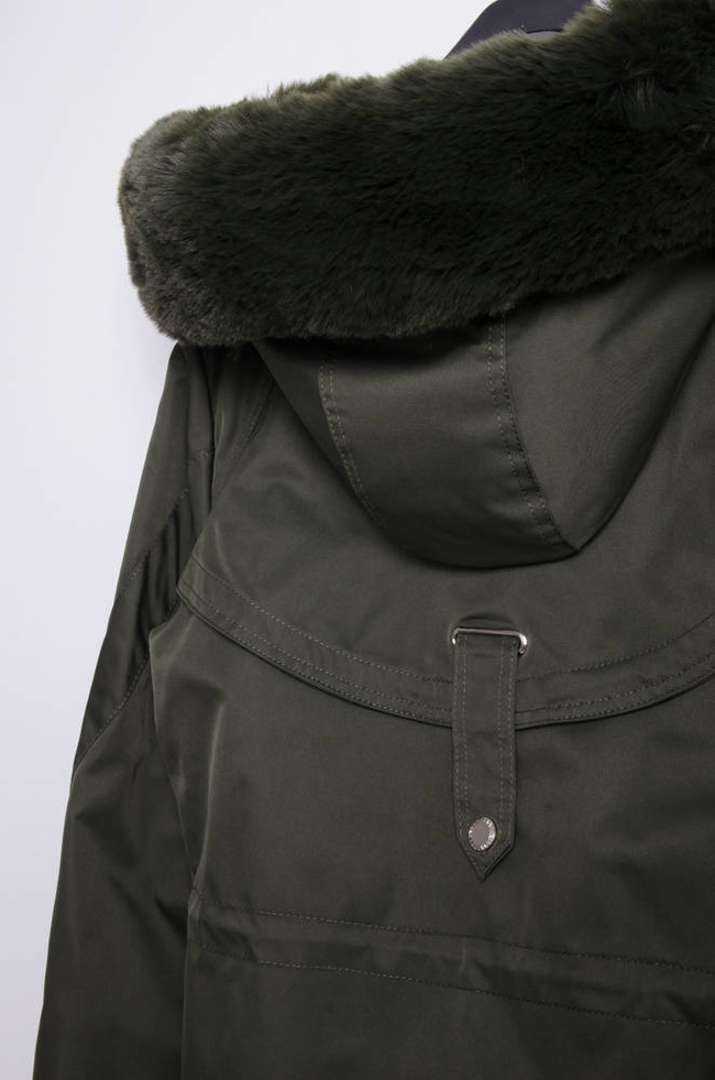 ZIELONA JESIENNO-ZIMOWA KURTKA PARKA NA MISIU