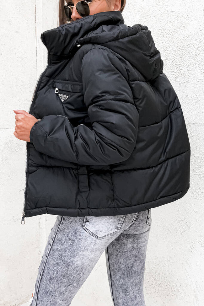 CZARNA KURTKA PUFFER+ TOREBKA