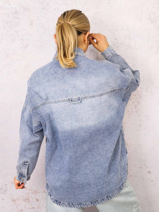 KURTKA KOSZULOWA JEANSOWA- JEANS