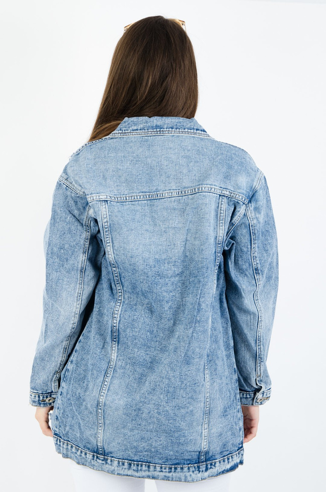 DŁUGA KURTKA JEANSOWA