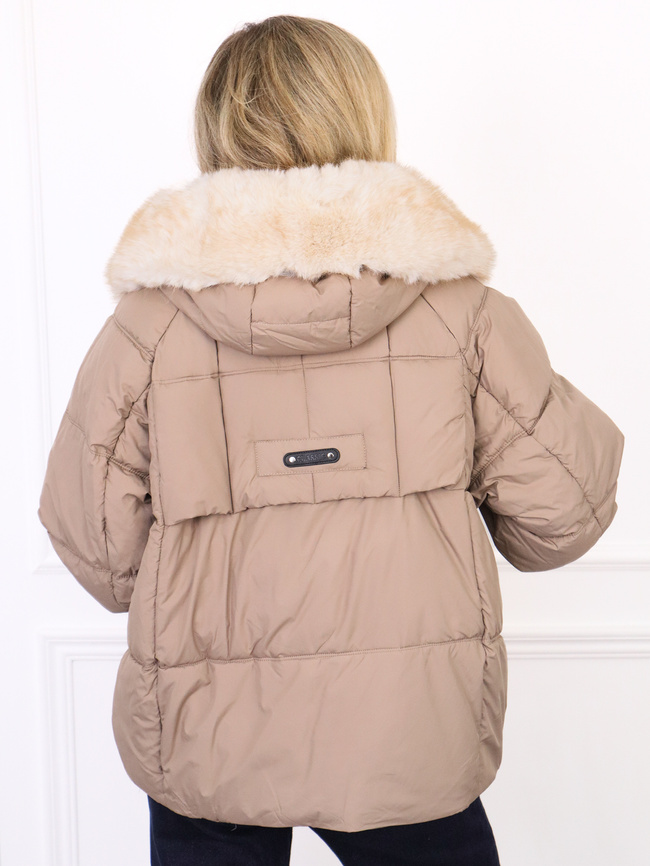 KURTKA PUCHOWA Z DZIANINOWYMI WSTAWKAMI PRZY RĘKAWIE- FANGO