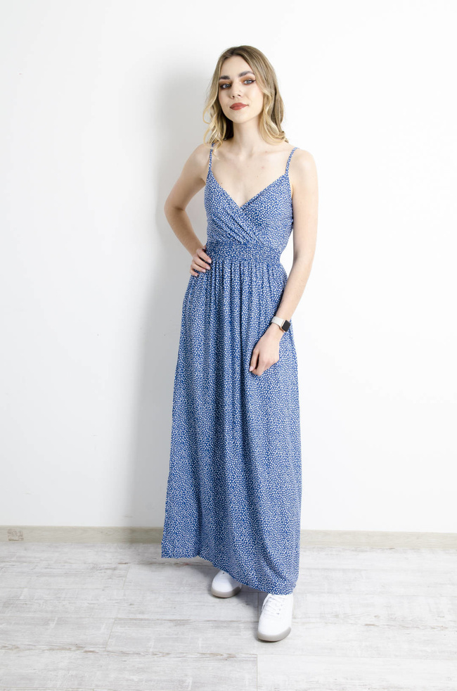 SUKIENKA MAXI WZORZYSTA - NIEBIESKA