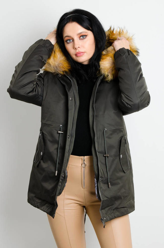 ZIELONA KURTKA ZIMOWA PARKA NA MISIU 3w1