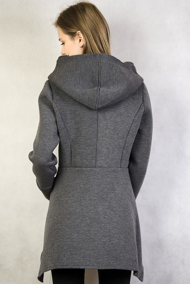 Wygodny ciemnoszary płaszczyk