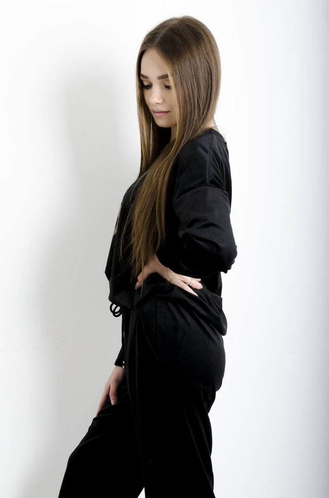 KOMPLET DRESOWY WELUROWY CZARNY