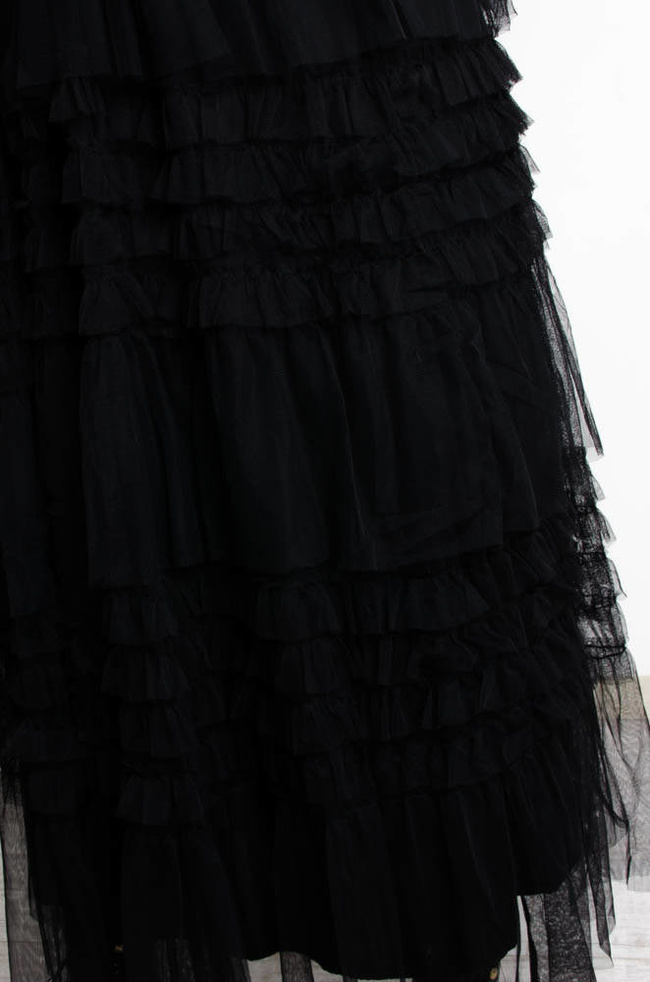 DŁUGA CZARNA SPÓDNICA TIULOWA