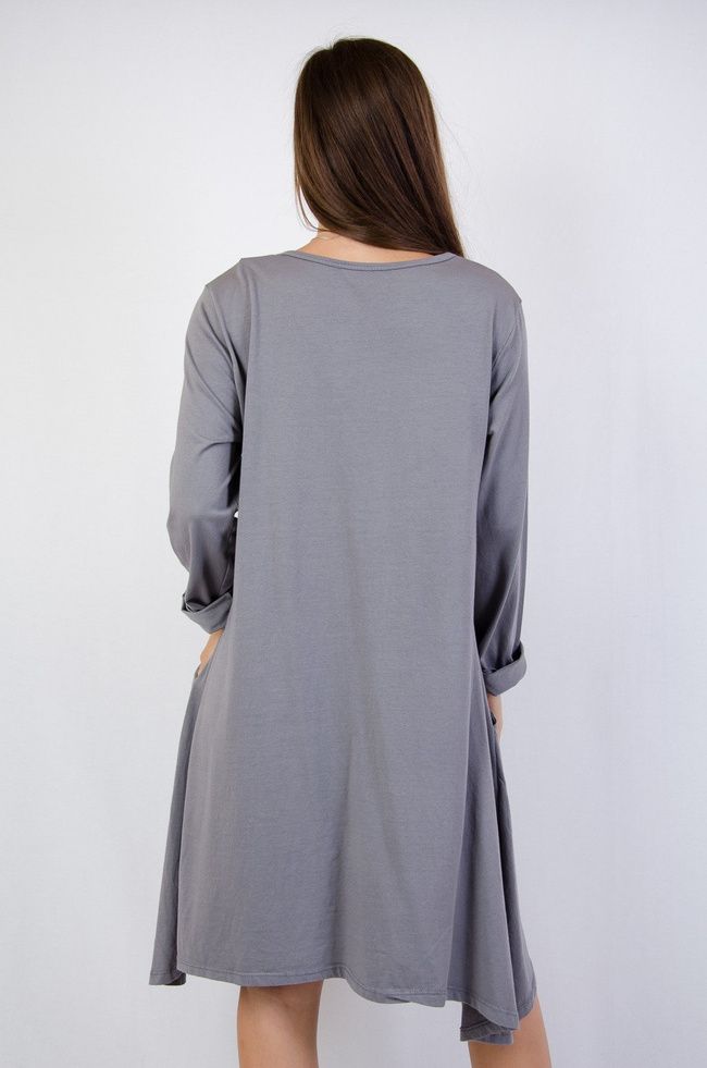 Szara asymetryczna sukienka