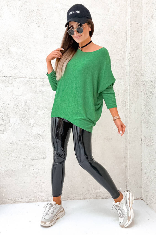 ASYMETRYCZNA BLUZKA OVERSIZE - JASNO ZIELONA