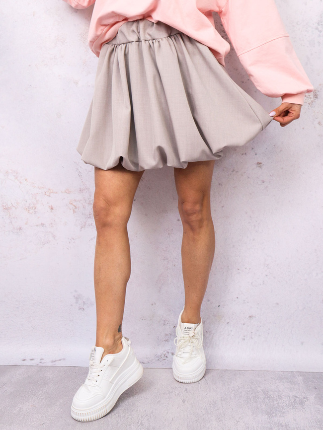 SPÓDNICA MINI BOMBKA- BEŻOWA