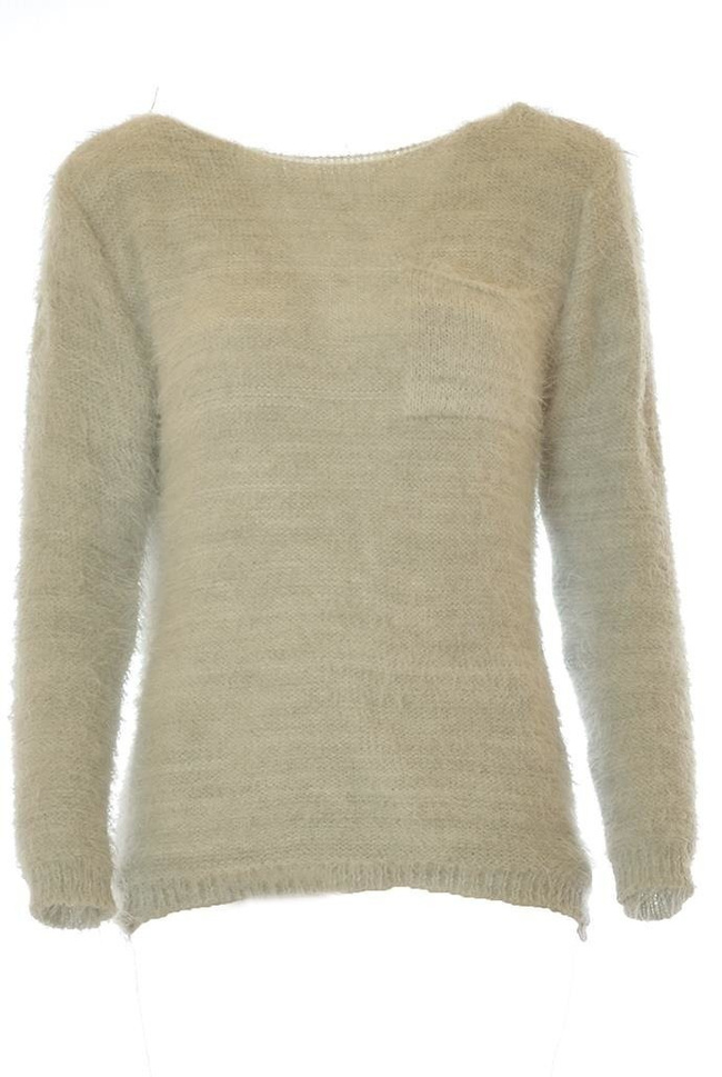 Szary sweter z kieszonką