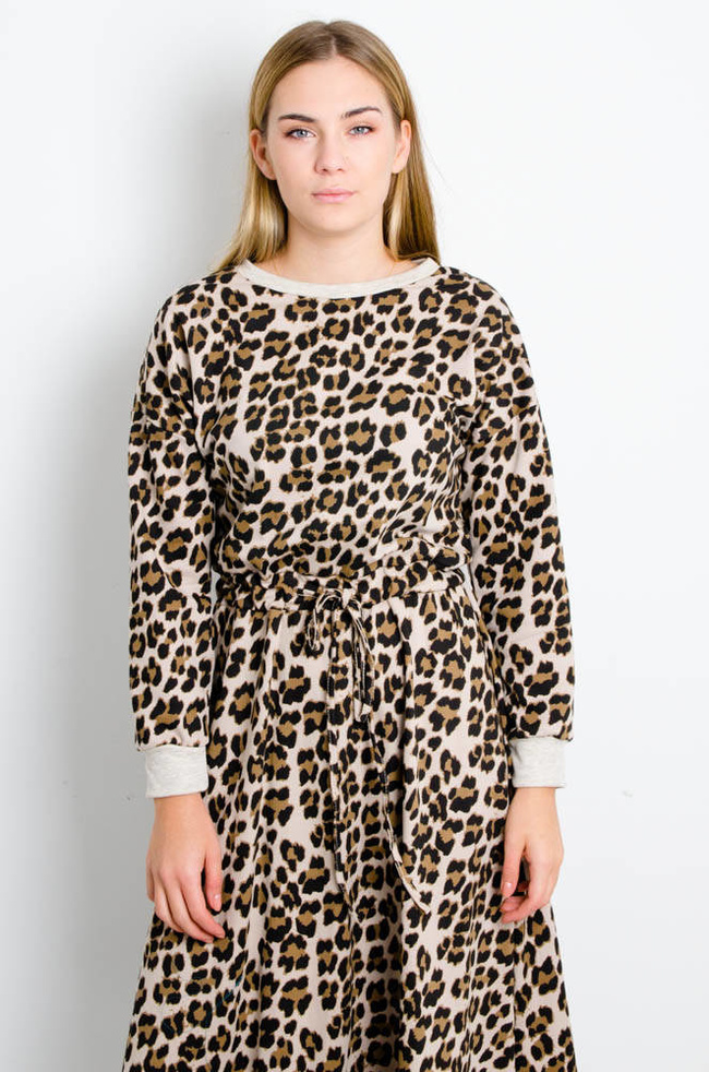 DŁUGA BAWEŁNIANA SUKIENKA W PANTERKĘ