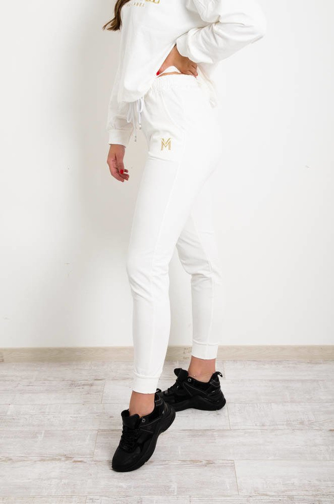 BIAŁY KOMPLET DRESOWY Z LOGO LAMANUEL