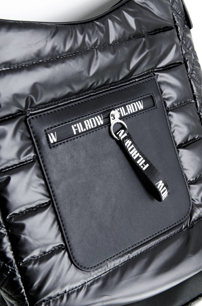 TORBA MATERIAŁOWA PIKOWANA CZARNA- SHOPPER