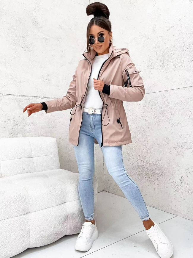 KURTKA PRZERJŚCIOWA PARKA Z KAPTUREM- BRĄZOWA