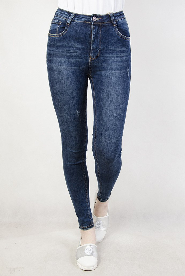 Przylegające spodnie z wysokim stanem