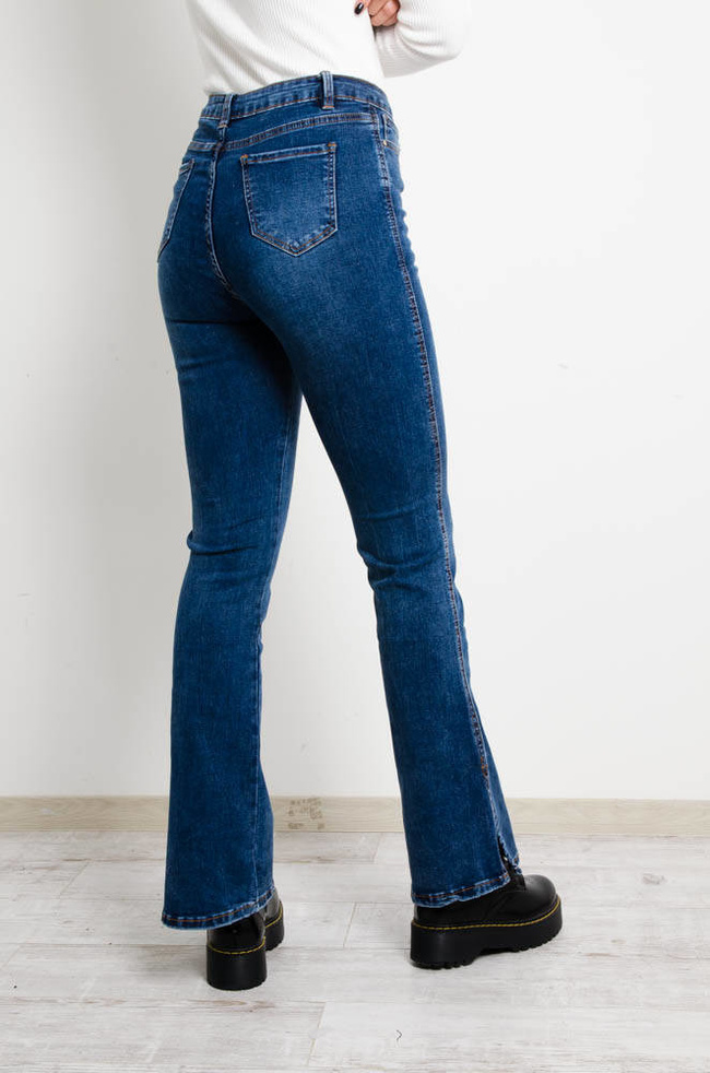 SPODNIE JEANSOWE TYPU SKINNY FLARE Z ROZCIĘCIEM NA DOLE 