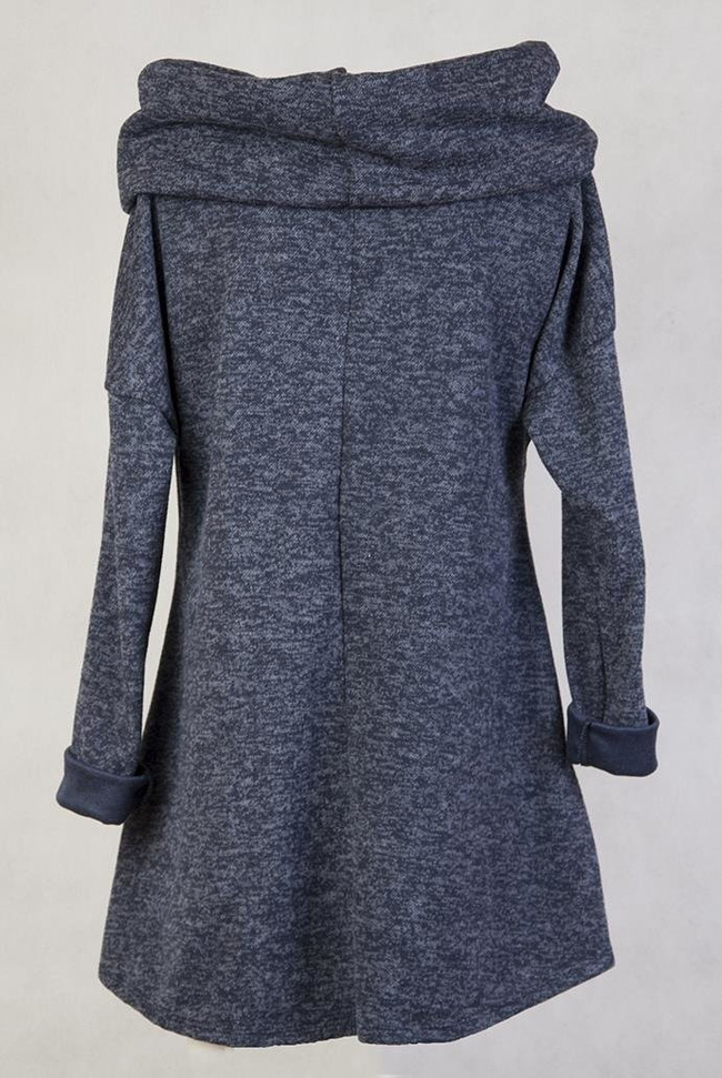 Granatowa, asymetryczna bluzka