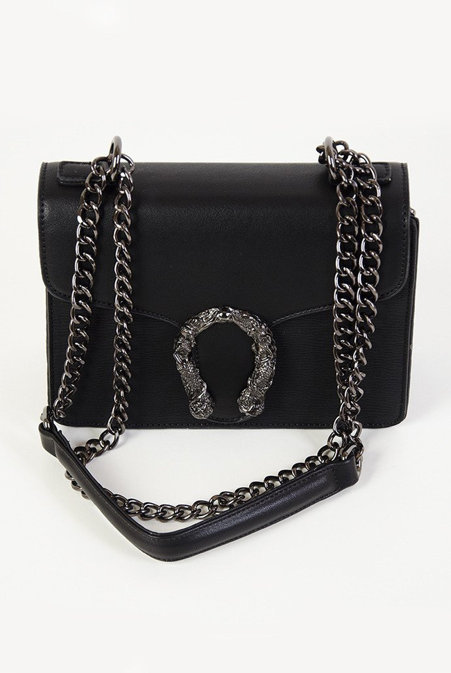 Czarna torebka z podkową