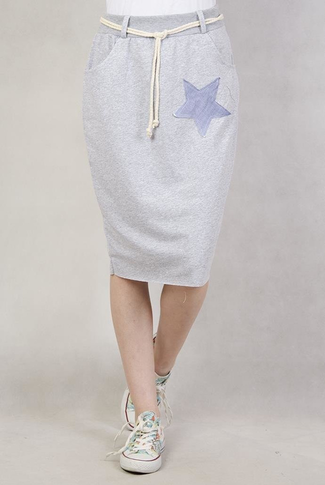 Spódnica dresowa z gwiazdką szara