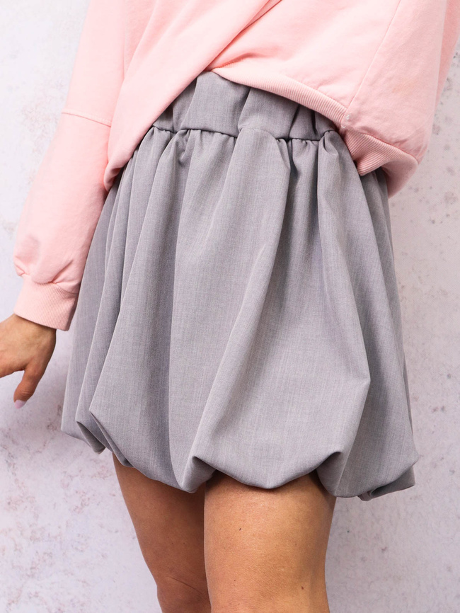 SPÓDNICA MINI BOMBKA- SZARA