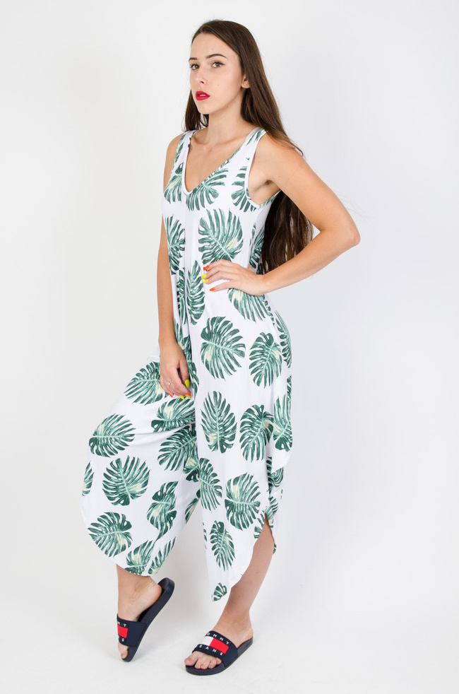 Biało-zielony kombinezon Pumpy