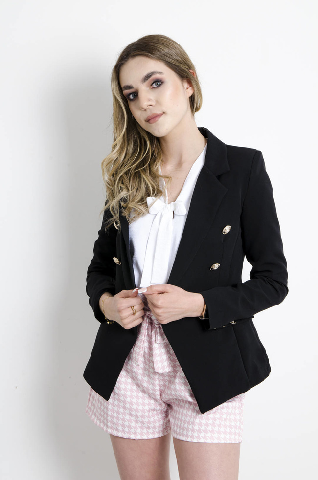 MARYNARKA Z GUZIKAMI W KOLORZE CZARNYM 