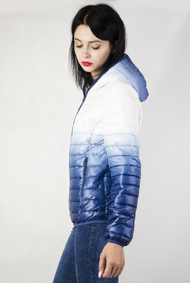 Kurtka pikowana biało-granatowa