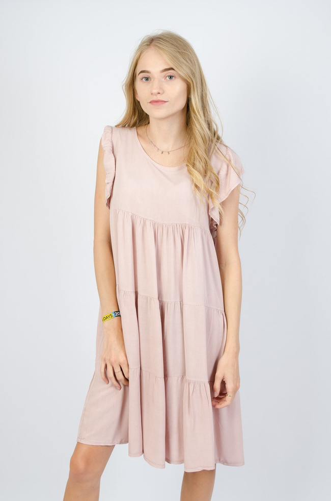 Jasno różowa warstwowa sukienka