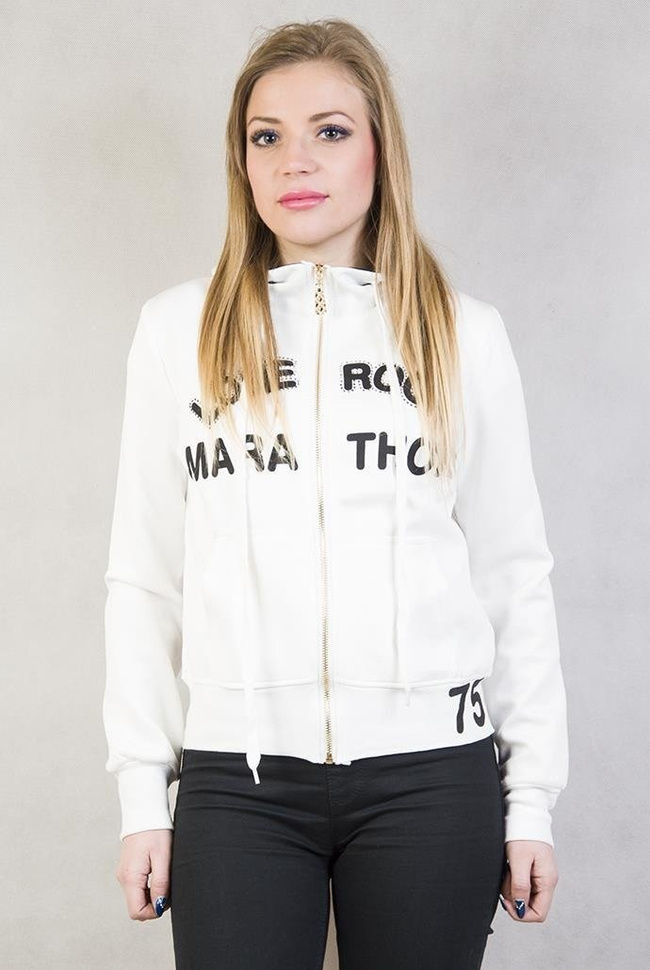 Biała bluza z napisem "Lone rock Marathon"