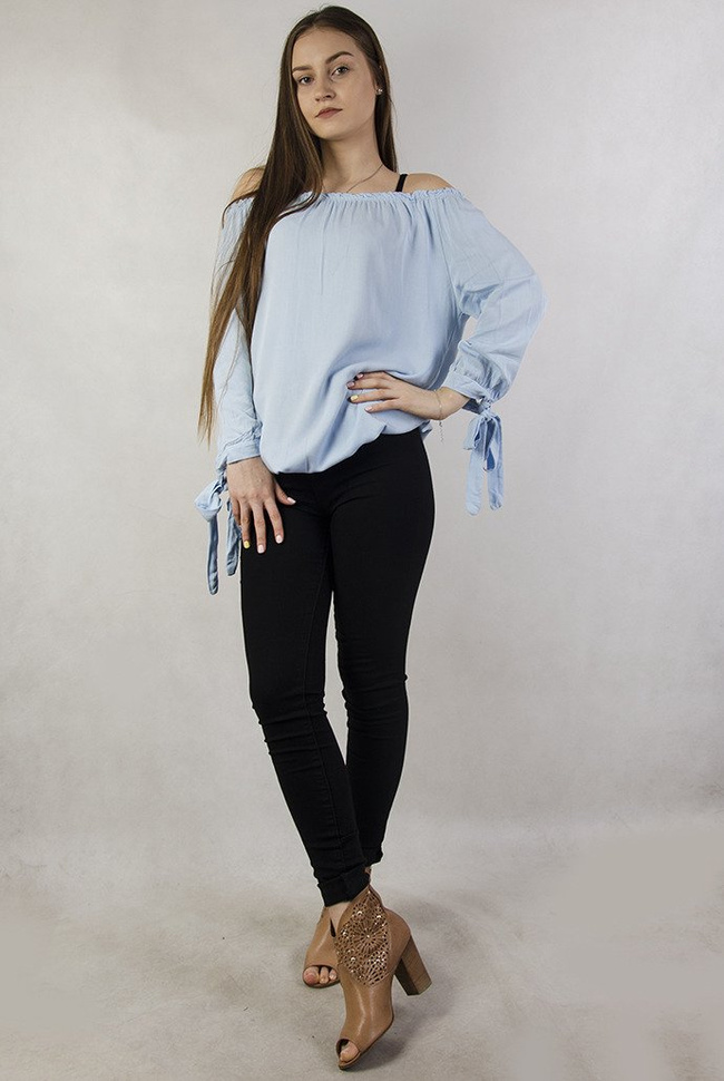 Bluzka hiszpanka niebieska