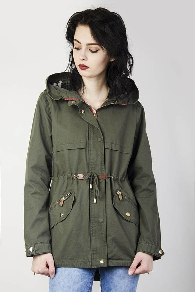 Khaki kurtka typu parka