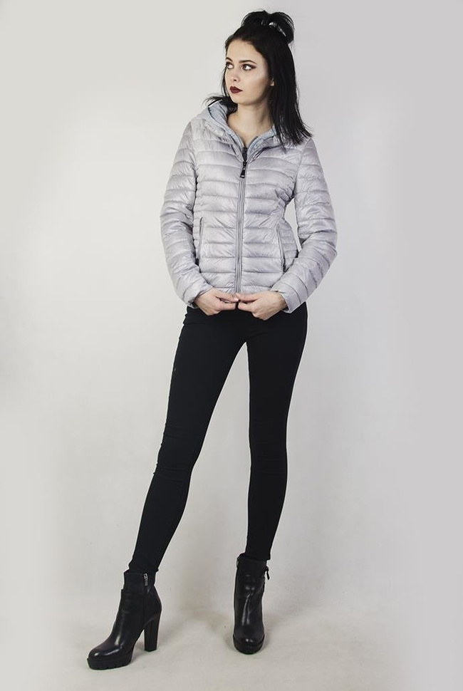 Kurtka pikowana szara, z szarym podszyciem