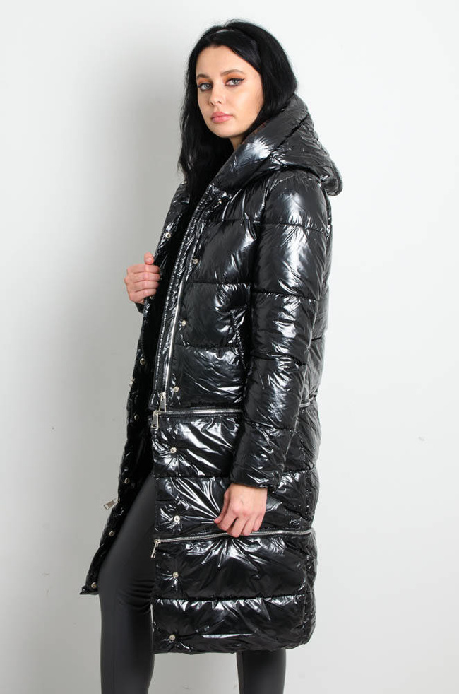 CZARNA KURTKA WINYLOWA 3W1