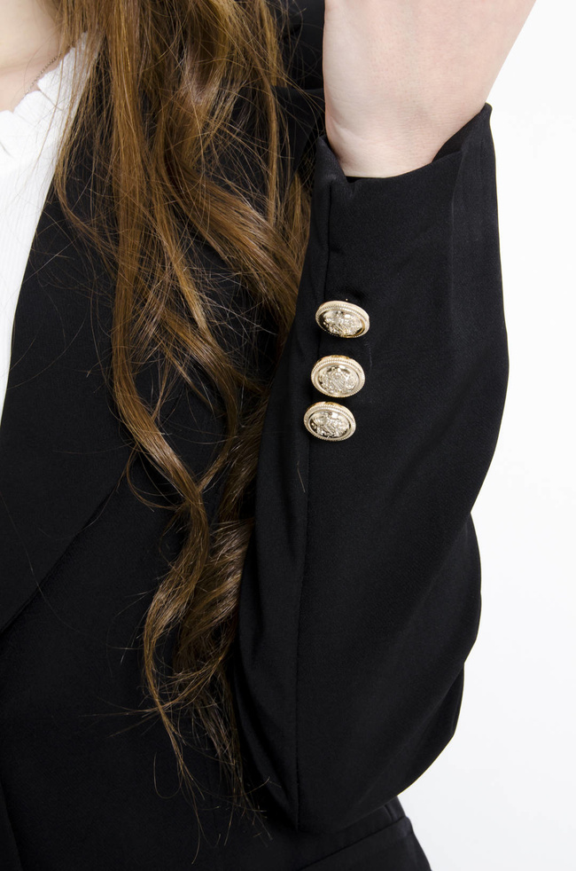 KOMPLET CZARNY MARYNARKA+ SPODNIE