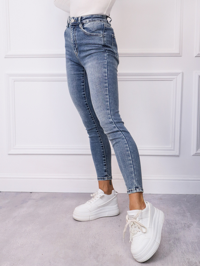 SPODNIE JEANSOWE SKINNY Z WYSOKIM STANEM