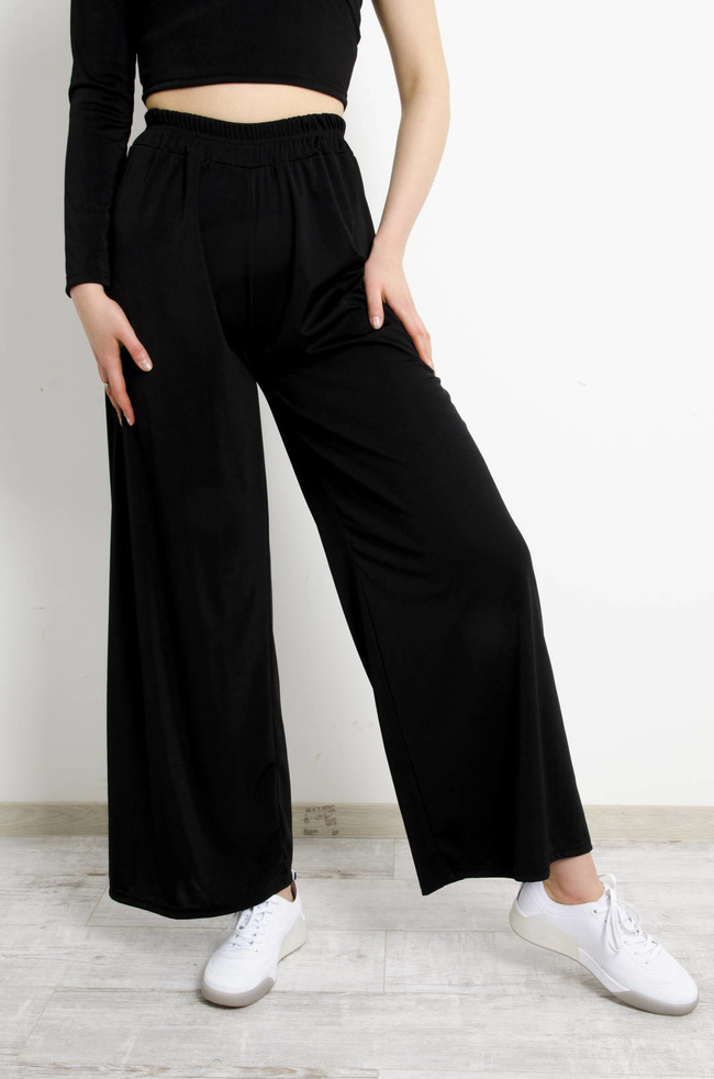 KOMPLET SPODNIE+ TOP - CZARNY