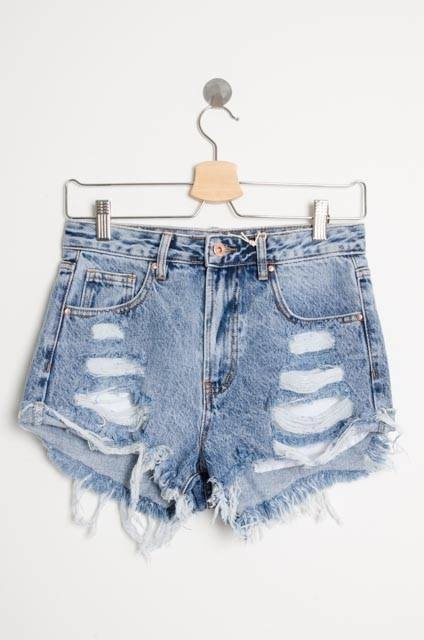 SZORTY JEANSOWE Z DUŻYMI SZARPANIAMI-WYSOKI STAN