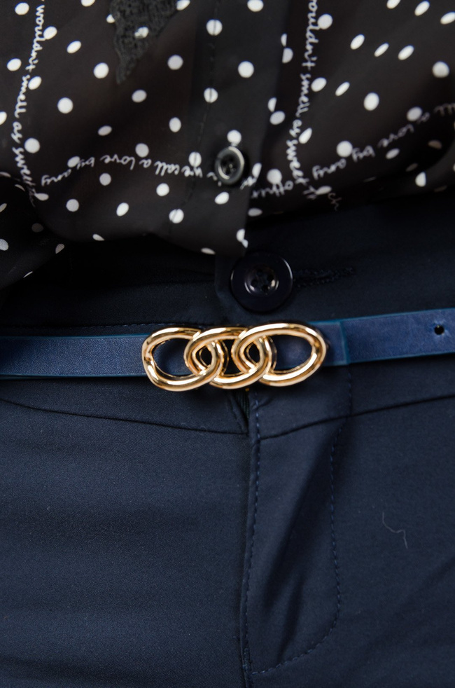 GRANATOWE ELEGANCKIE SPODNIE 