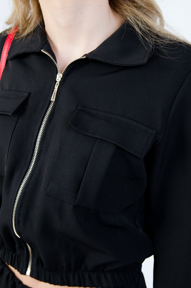 CZARNY SPORTOWY KOMPLET BOJÓWKI+BLUZA